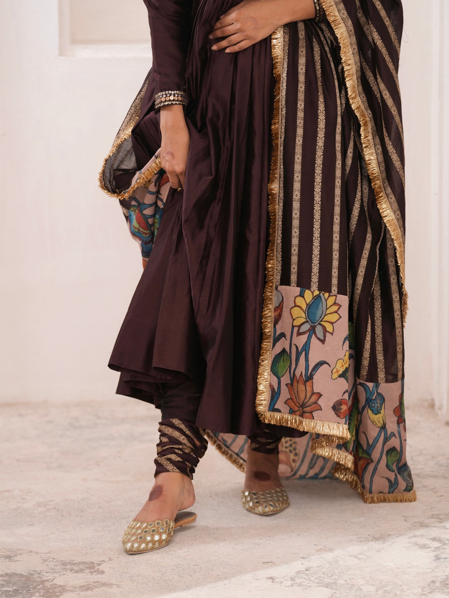 Signature Brown Anarkali Set