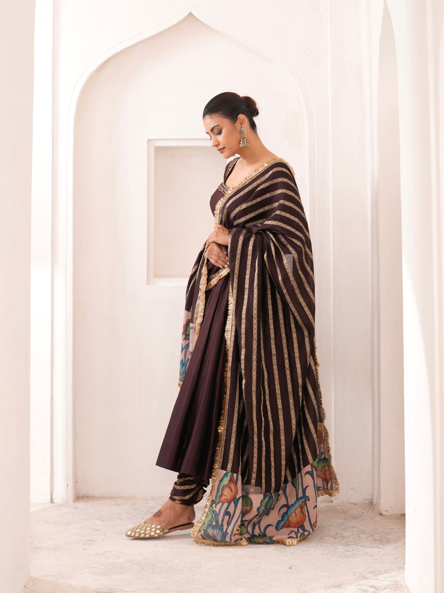 Signature Brown Anarkali Set