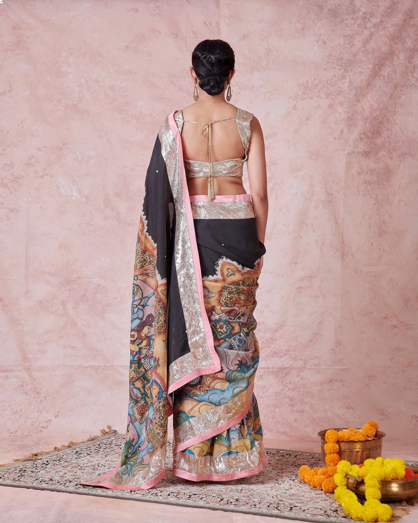 Noir Sena Kalamkari Saree Set