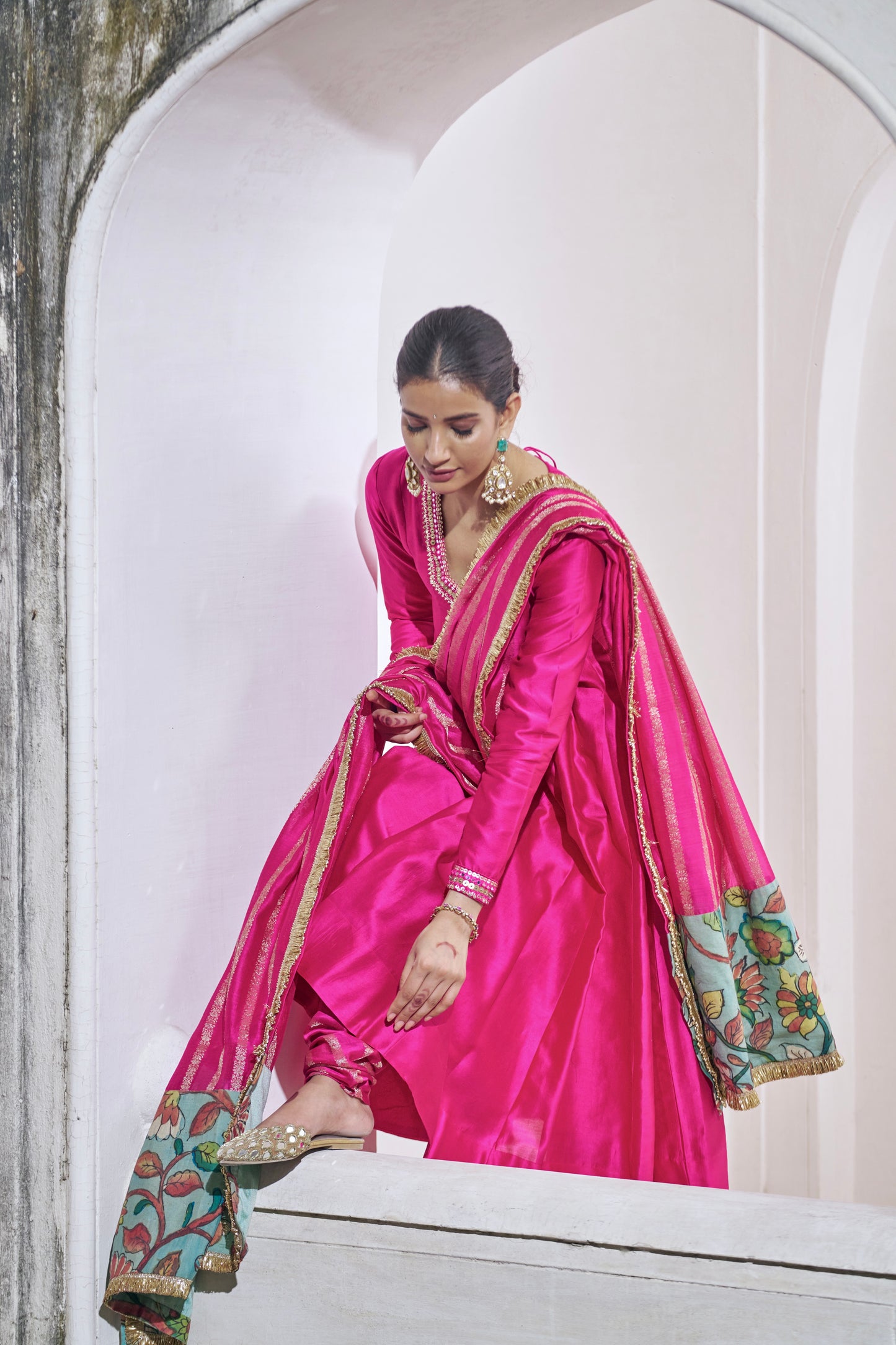 Hotpink Anarkali Set