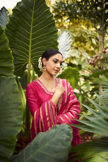 Hotpink Anarkali Set
