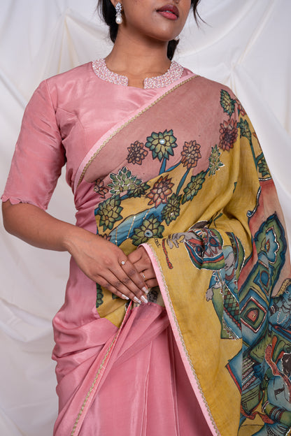 Yashoda-Krishna Kalamkari Saree Set