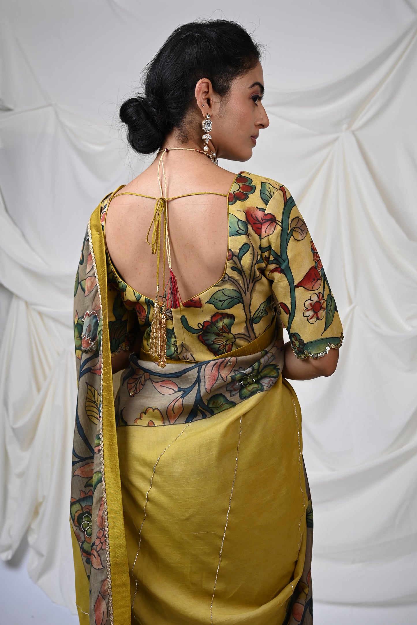 Oakre Yellow Kalamkari Blouse