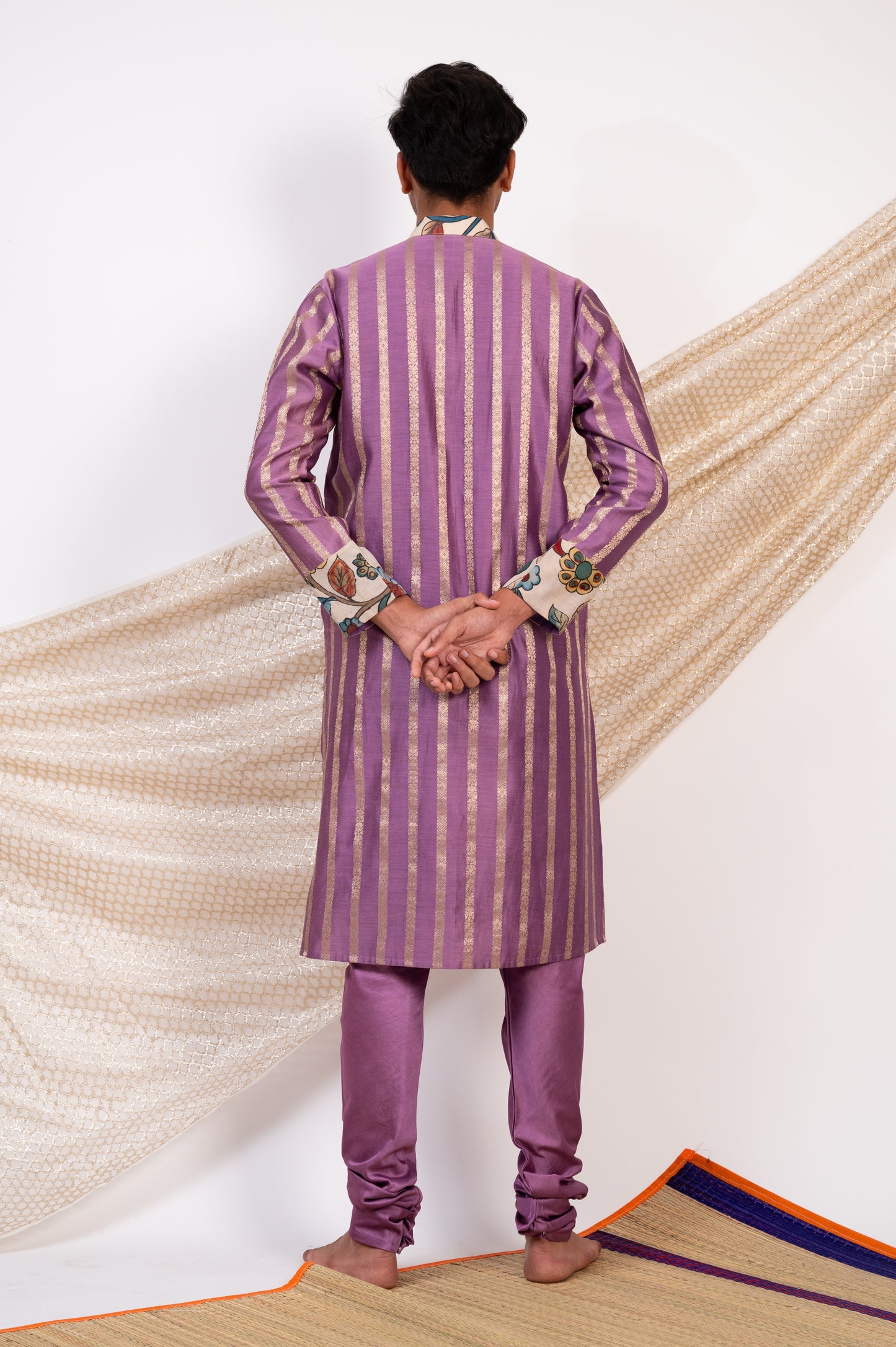 Grape Stripes Kurta Set.