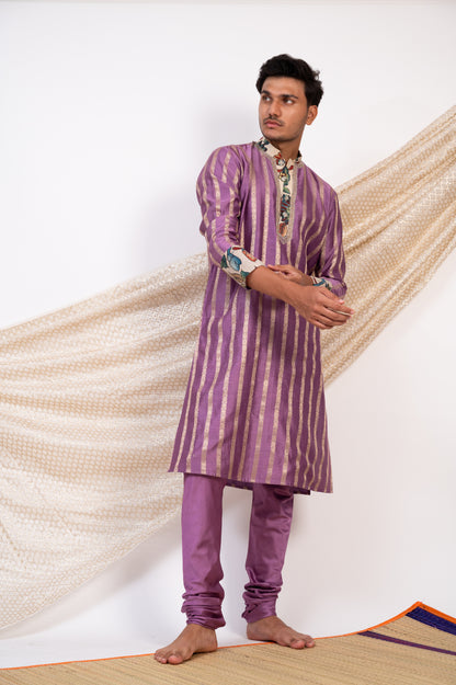 Grape Stripes Kurta Set.