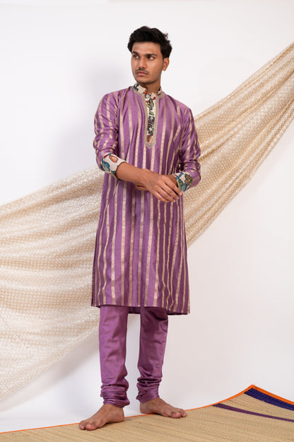 Grape Stripes Kurta Set.