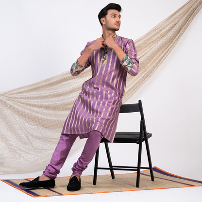 Grape Stripes Kurta Set.