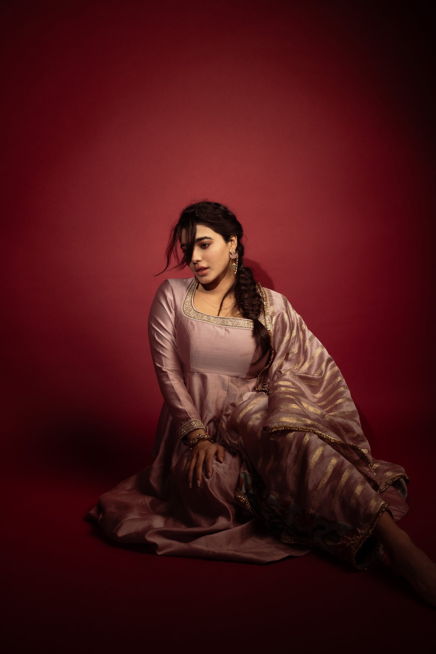 Signature Sandrose-Pink Anarkali Set