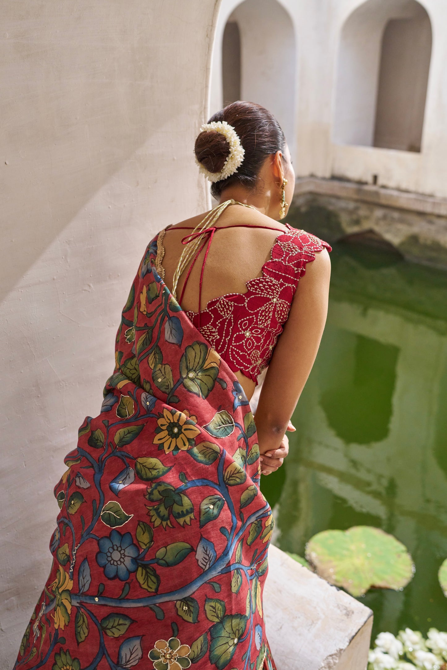 Olive-Green  Palenquin Bride Theme Kalamkari Lehenga Set