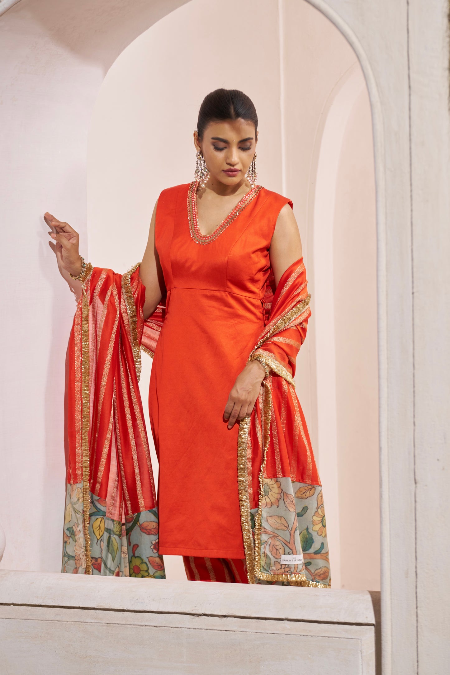 Orange Kurtha Set