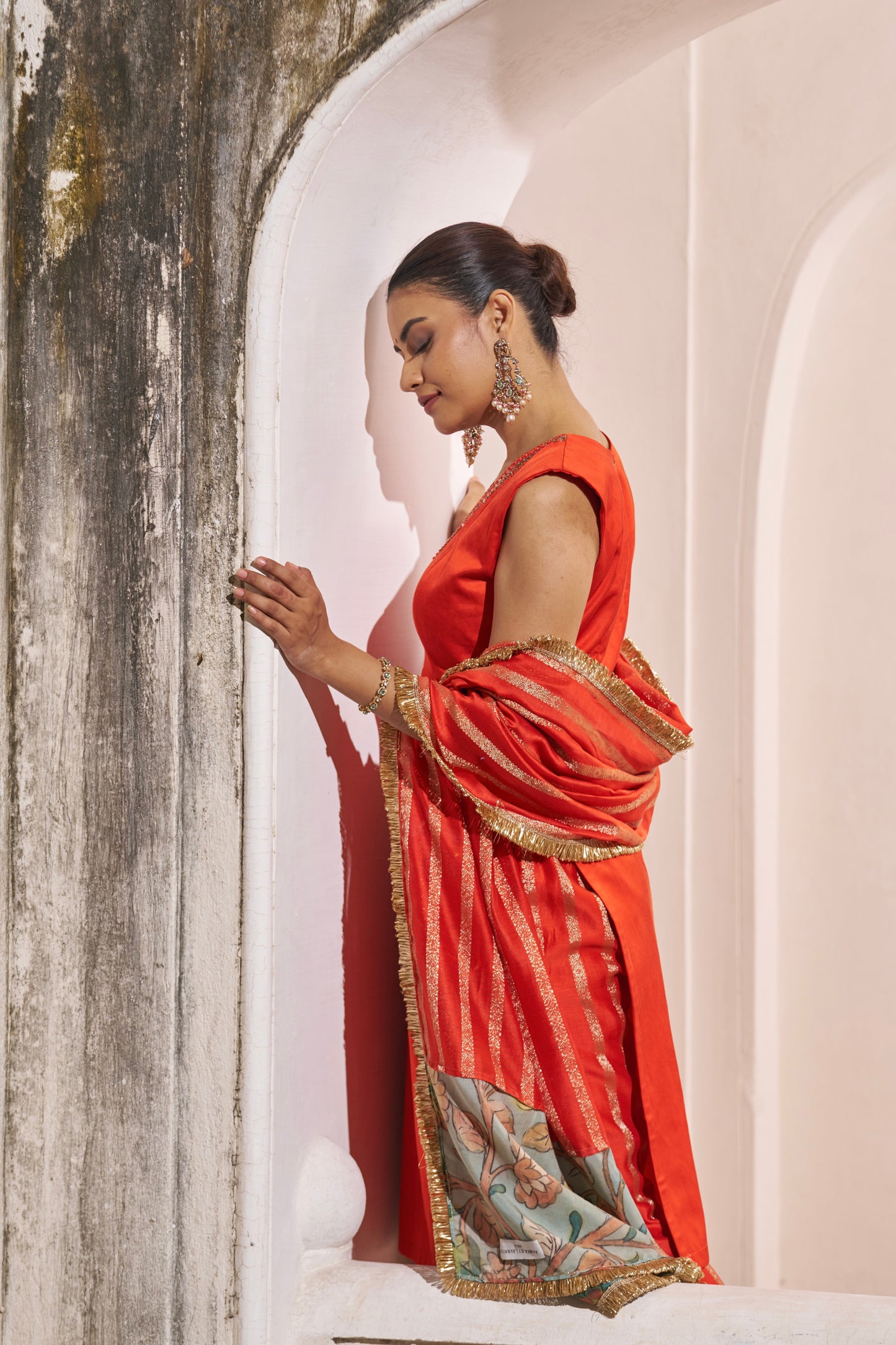 Orange Kurtha Set