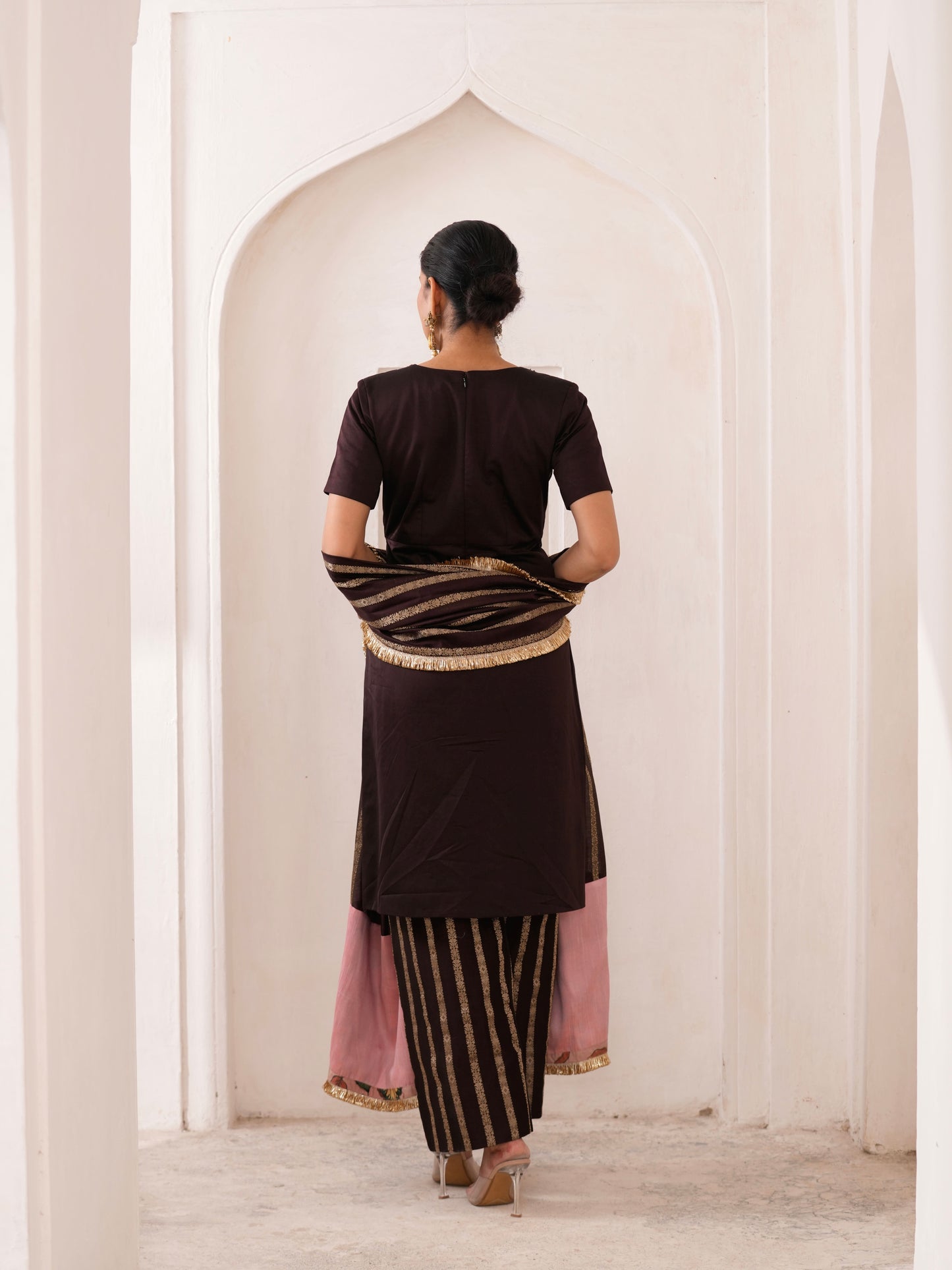 Signature Brown Kurtha Set