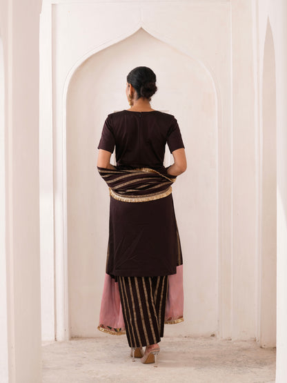 Signature Brown Kurtha Set
