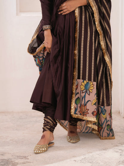 Signature Brown Anarkali Set