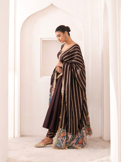 Signature Brown Anarkali Set