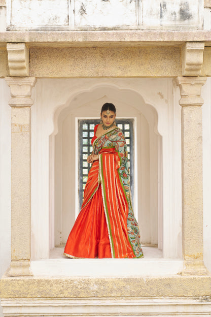 Orange Lehenga Set