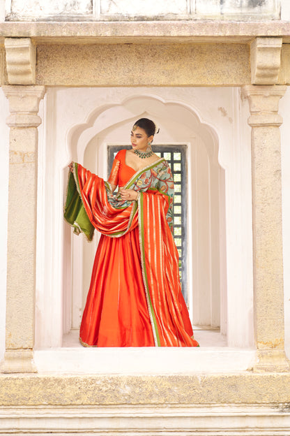 Orange Lehenga Set