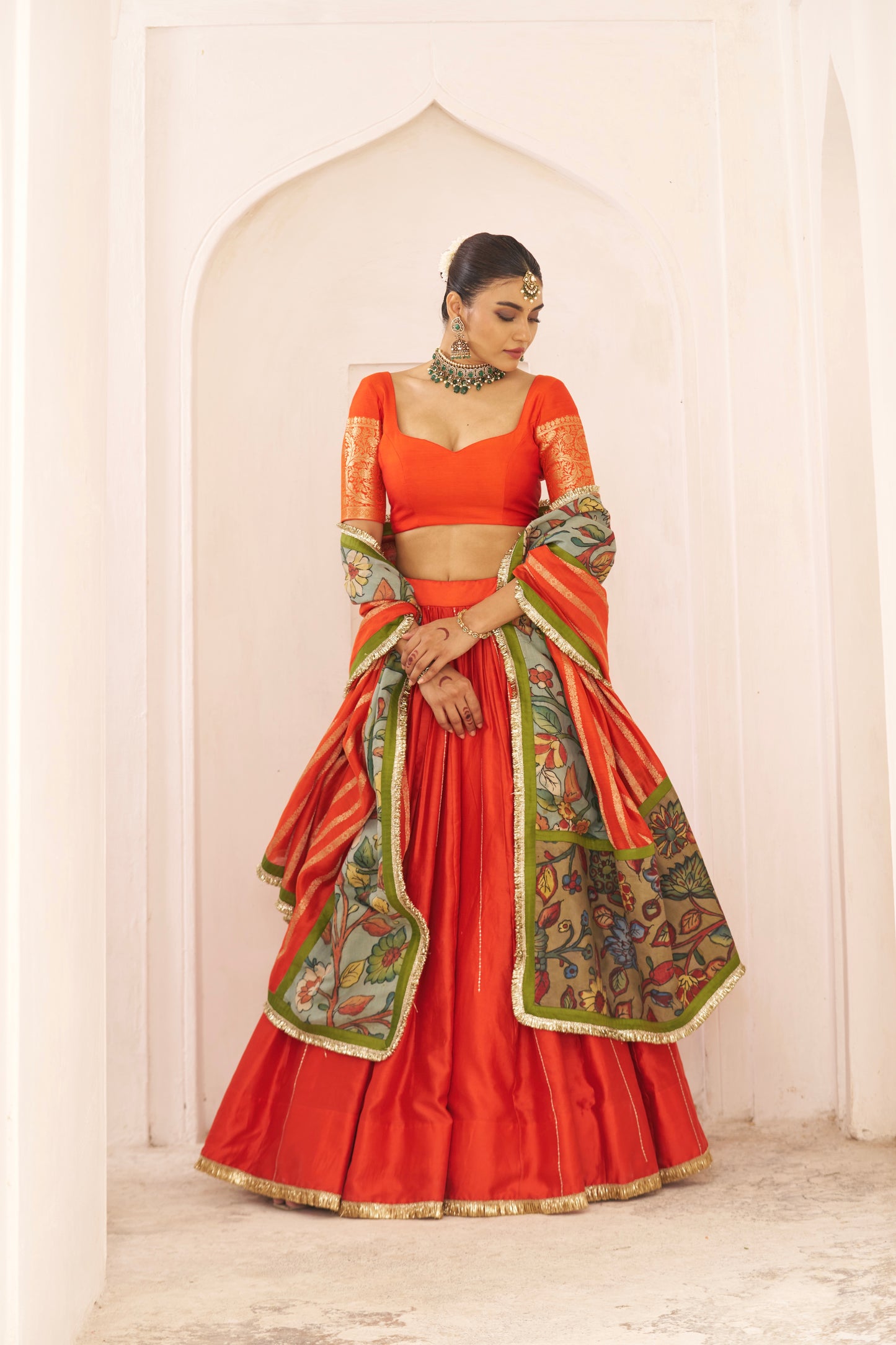 Orange Lehenga Set