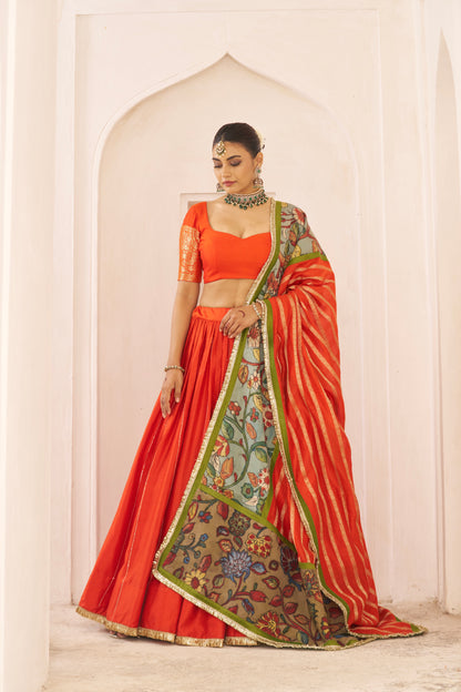 Orange Lehenga Set
