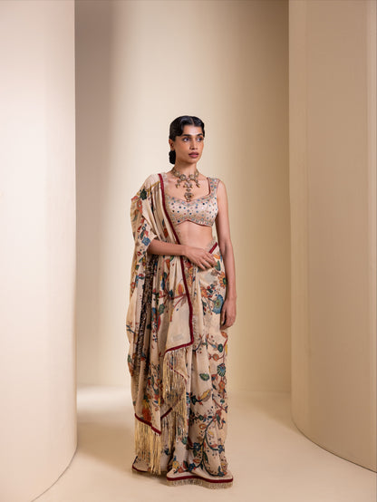 Lathika Kalamkari Saree Set