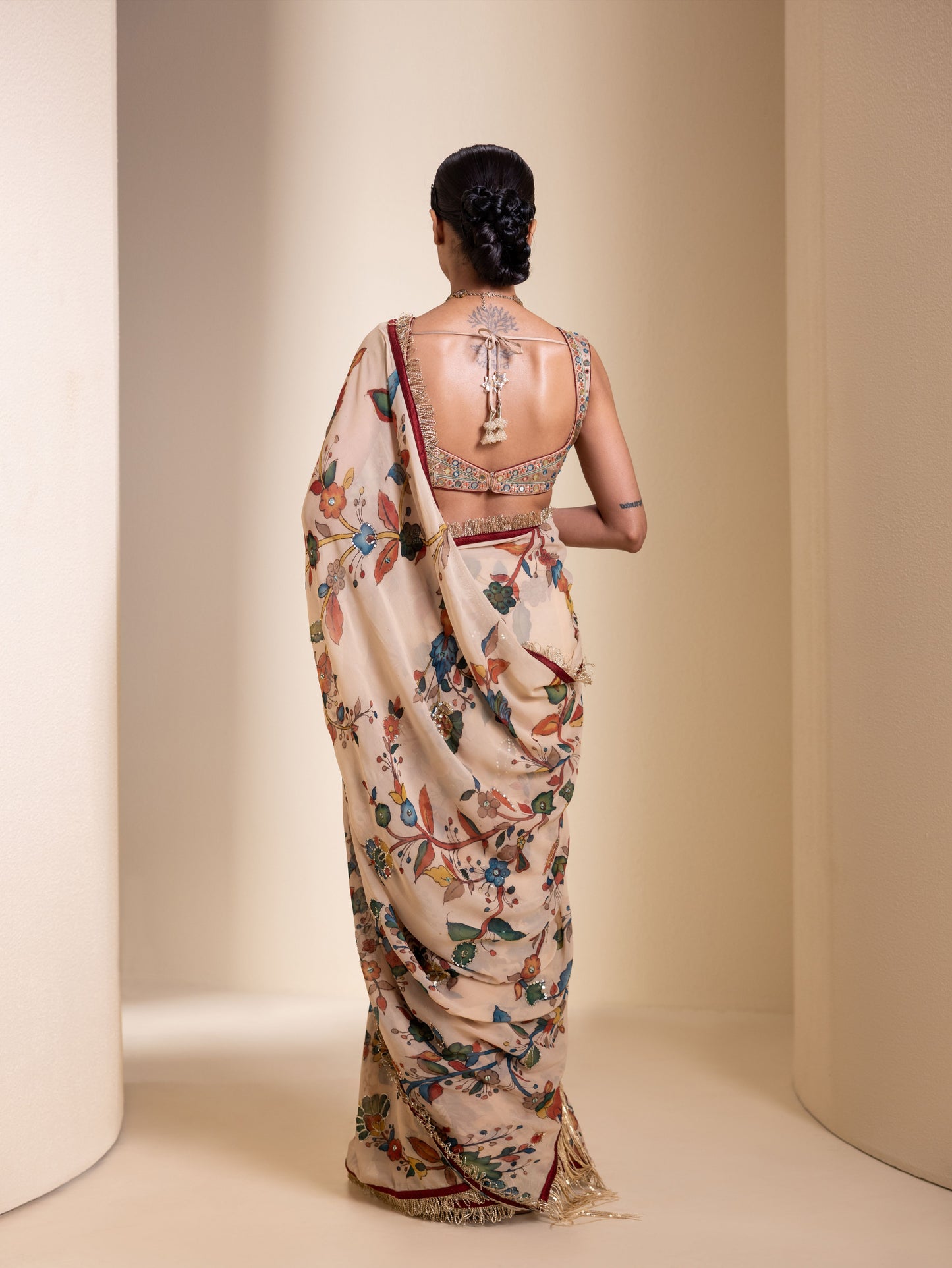 Lathika Kalamkari Saree Set