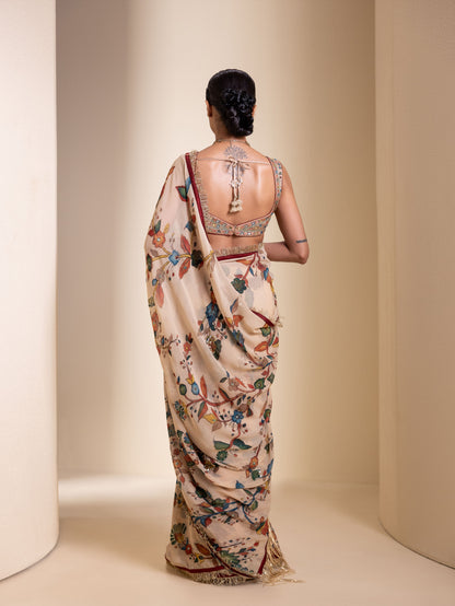 Lathika Kalamkari Saree Set