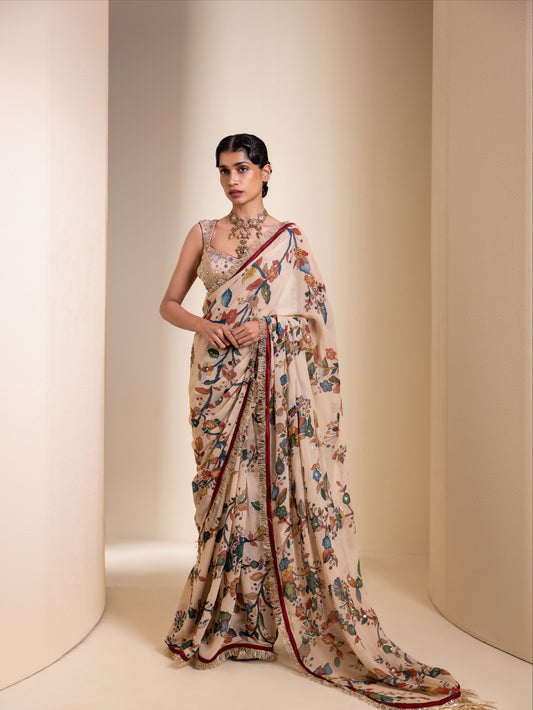 Lathika Kalamkari Saree Set