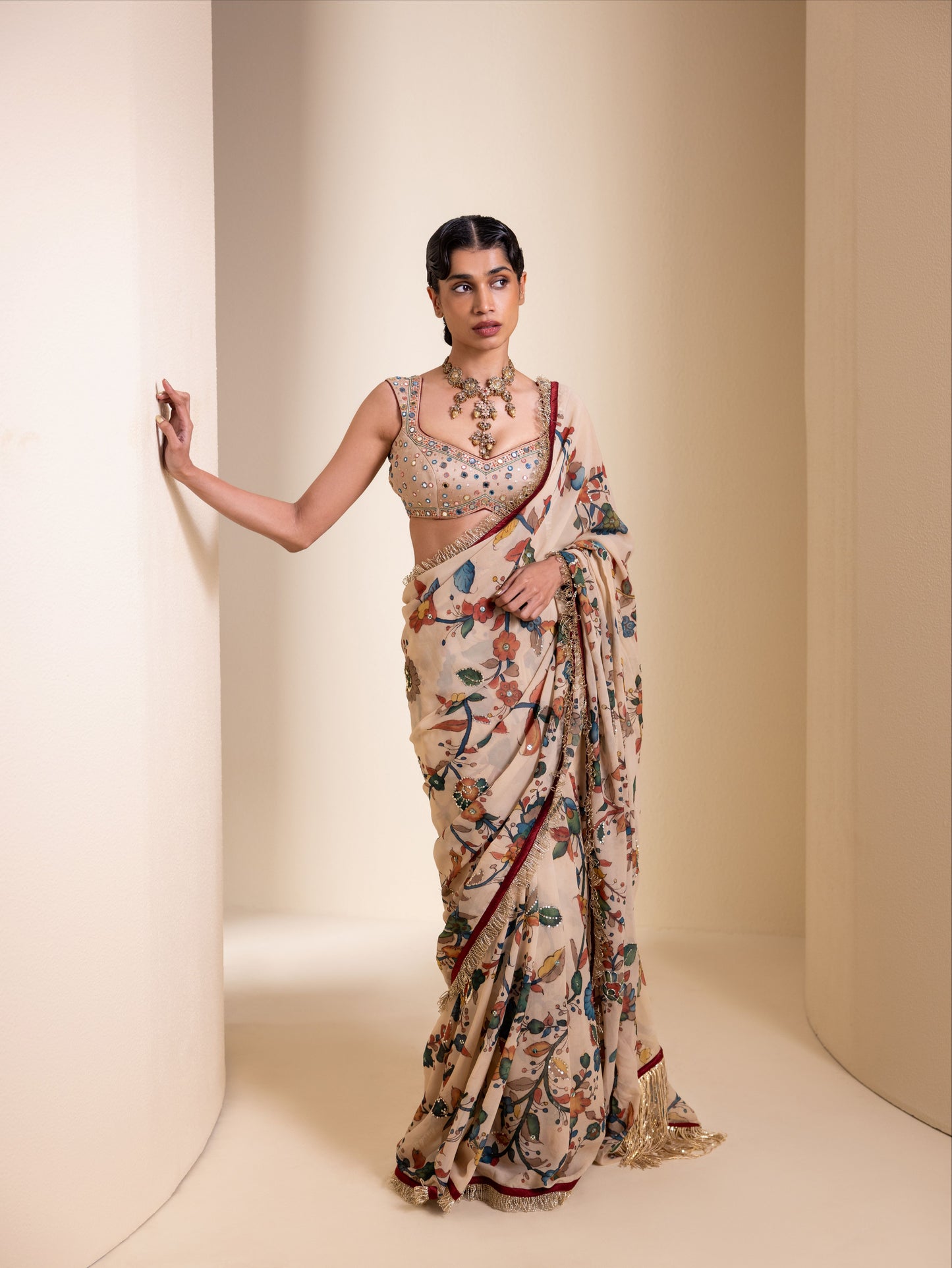 Lathika Kalamkari Saree Set