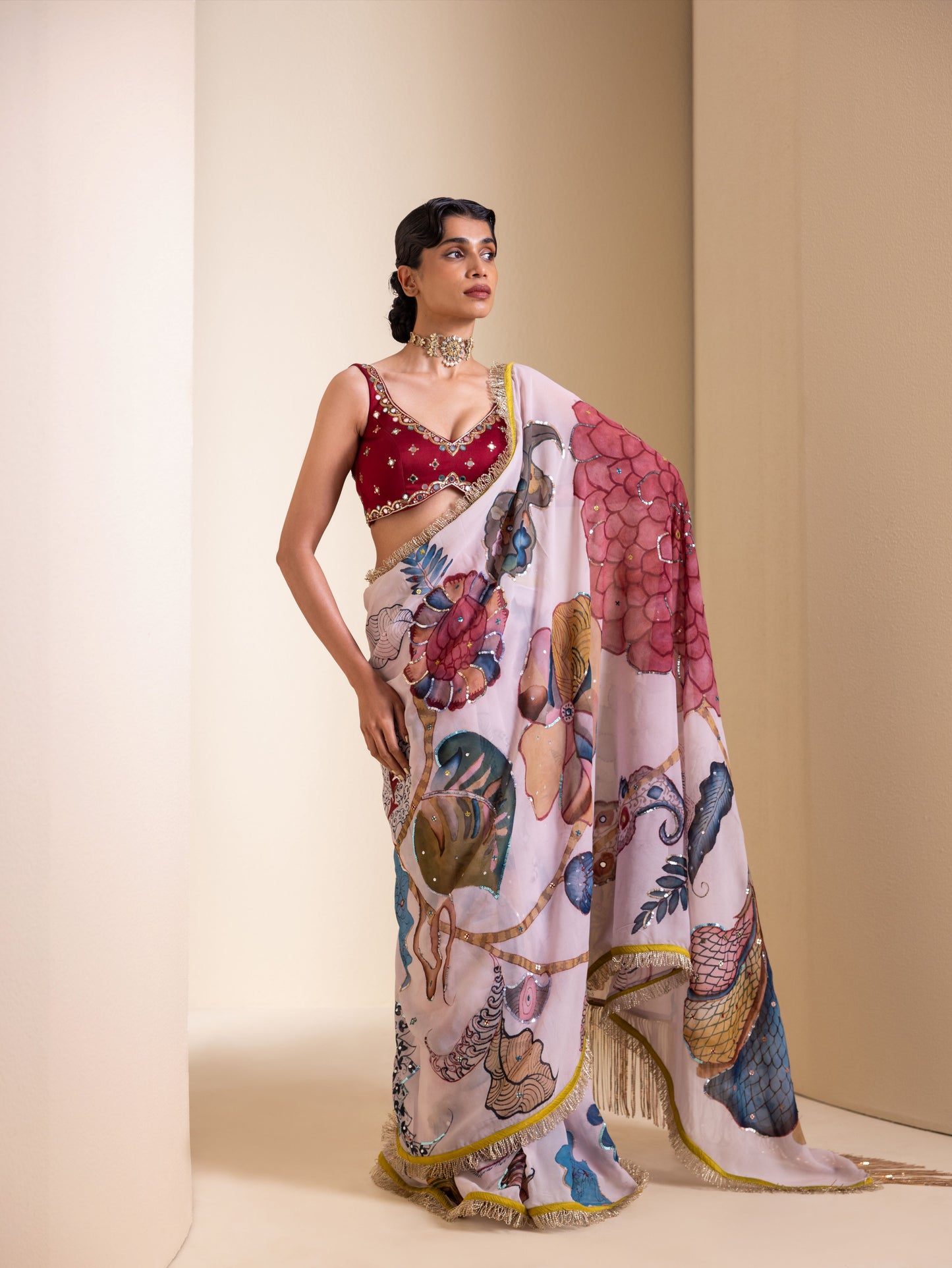 Aranya Kalamkari Saree Set