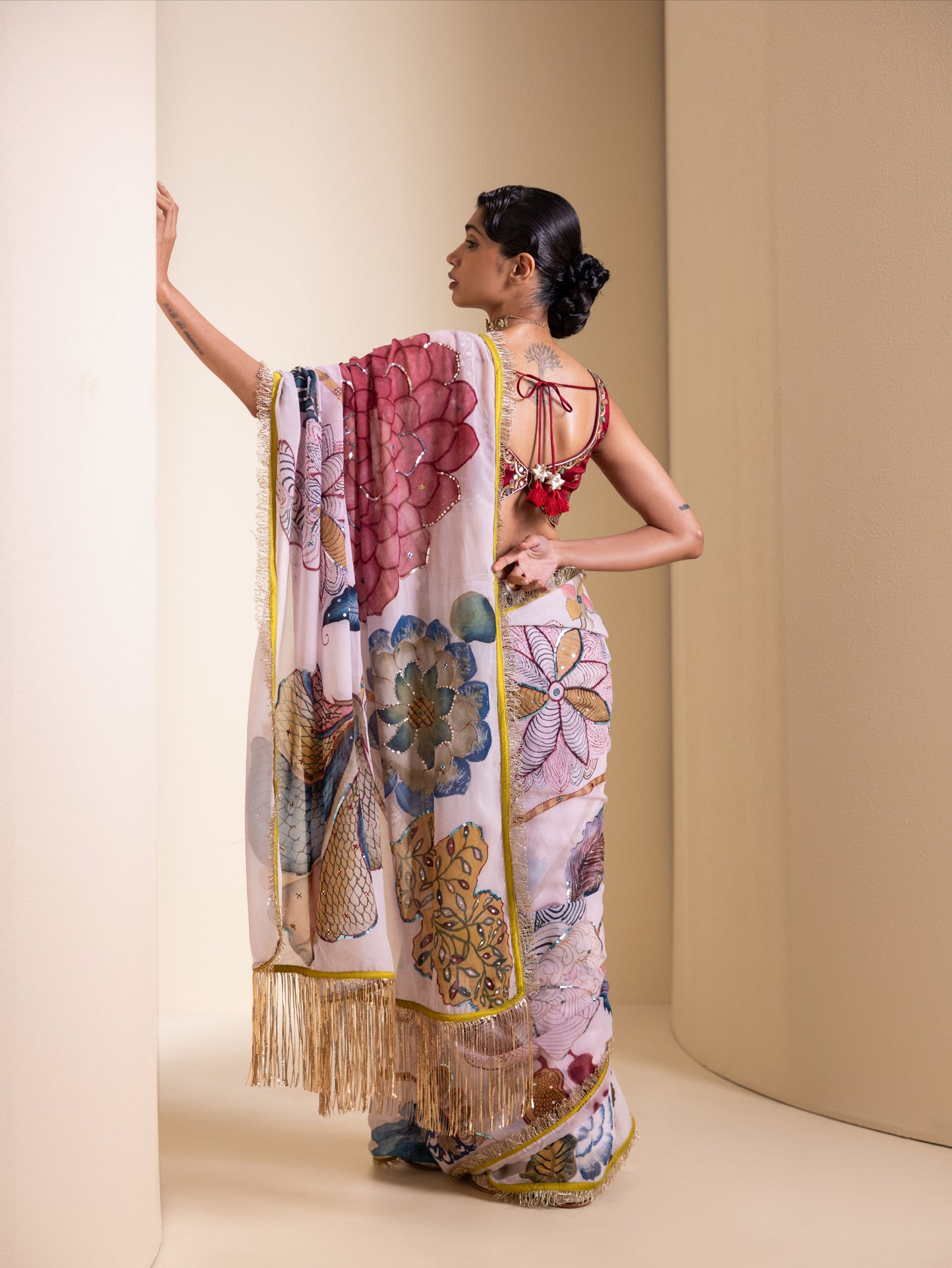 Aranya Kalamkari Saree Set