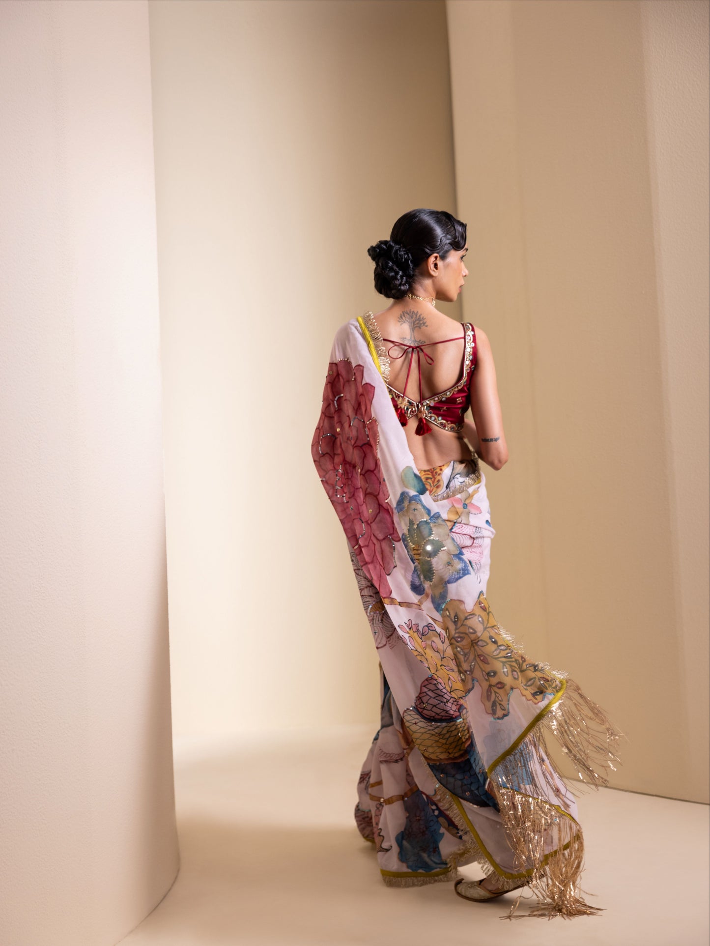 Aranya Kalamkari Saree Set