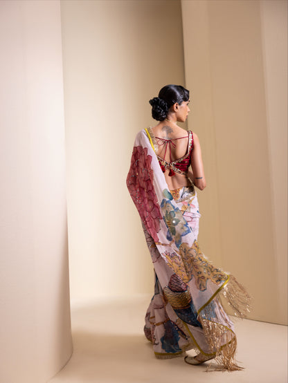 Aranya Kalamkari Saree Set