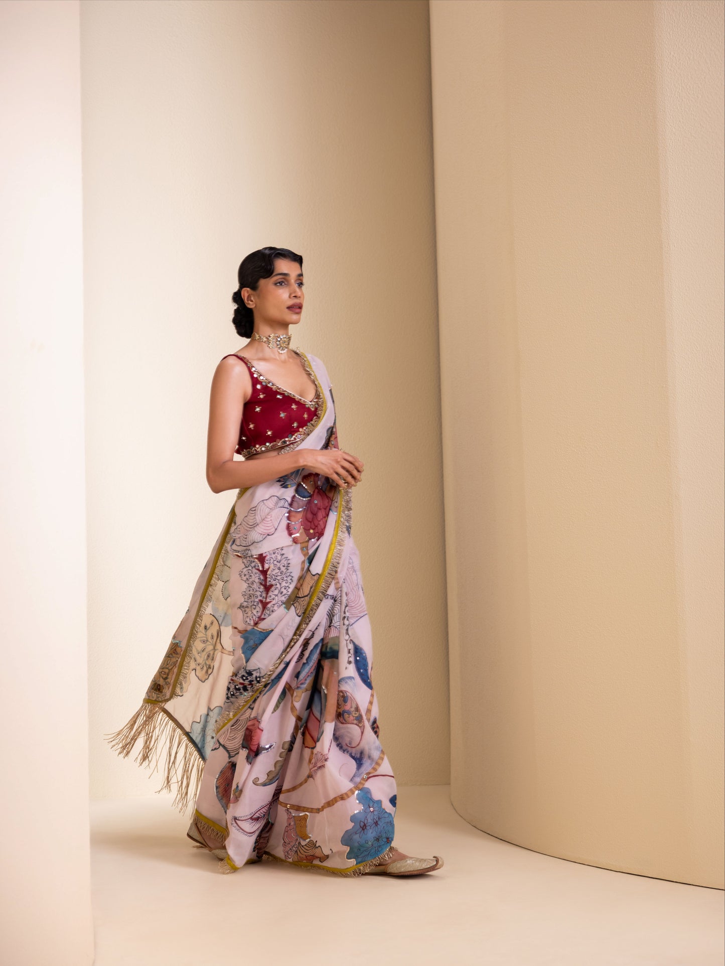 Aranya Kalamkari Saree Set