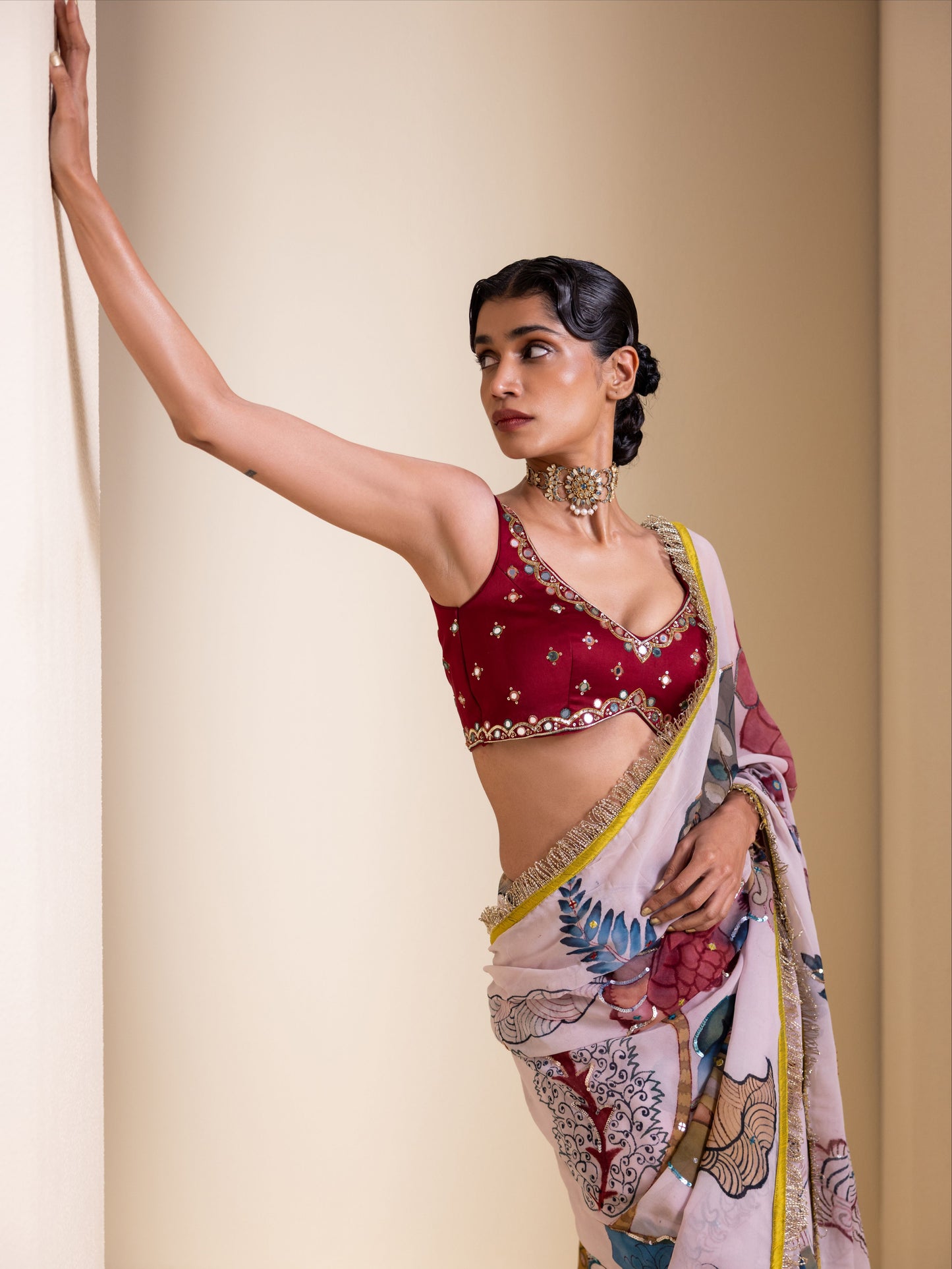 Aranya Kalamkari Saree Set