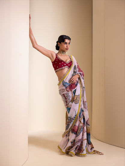 Aranya Kalamkari Saree Set
