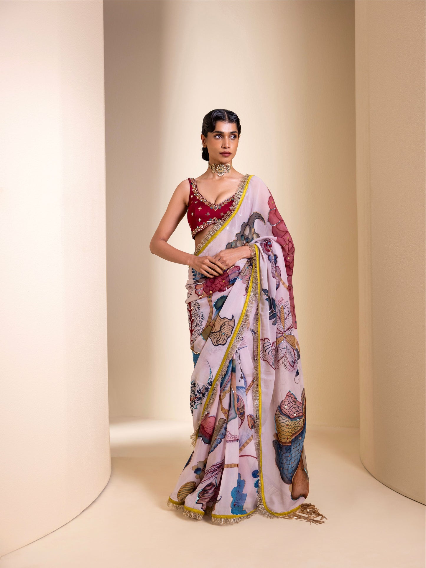 Aranya Kalamkari Saree Set