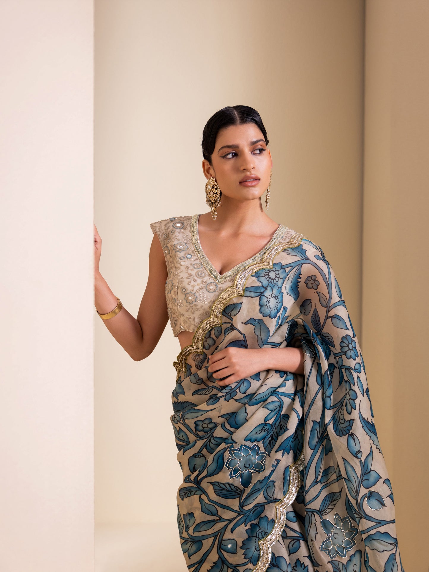 Vanjari Kalamkari Saree Set