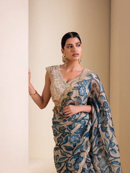 Vanjari Kalamkari Saree Set