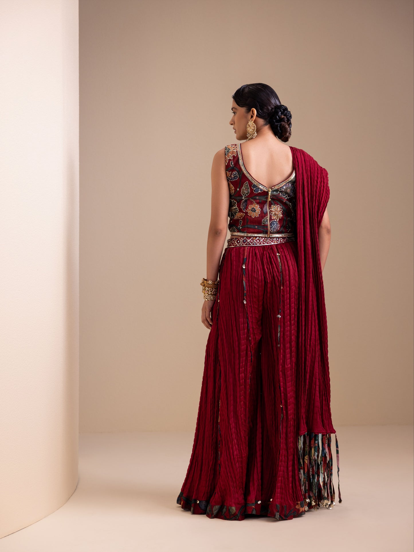 Maroon Sharara Set