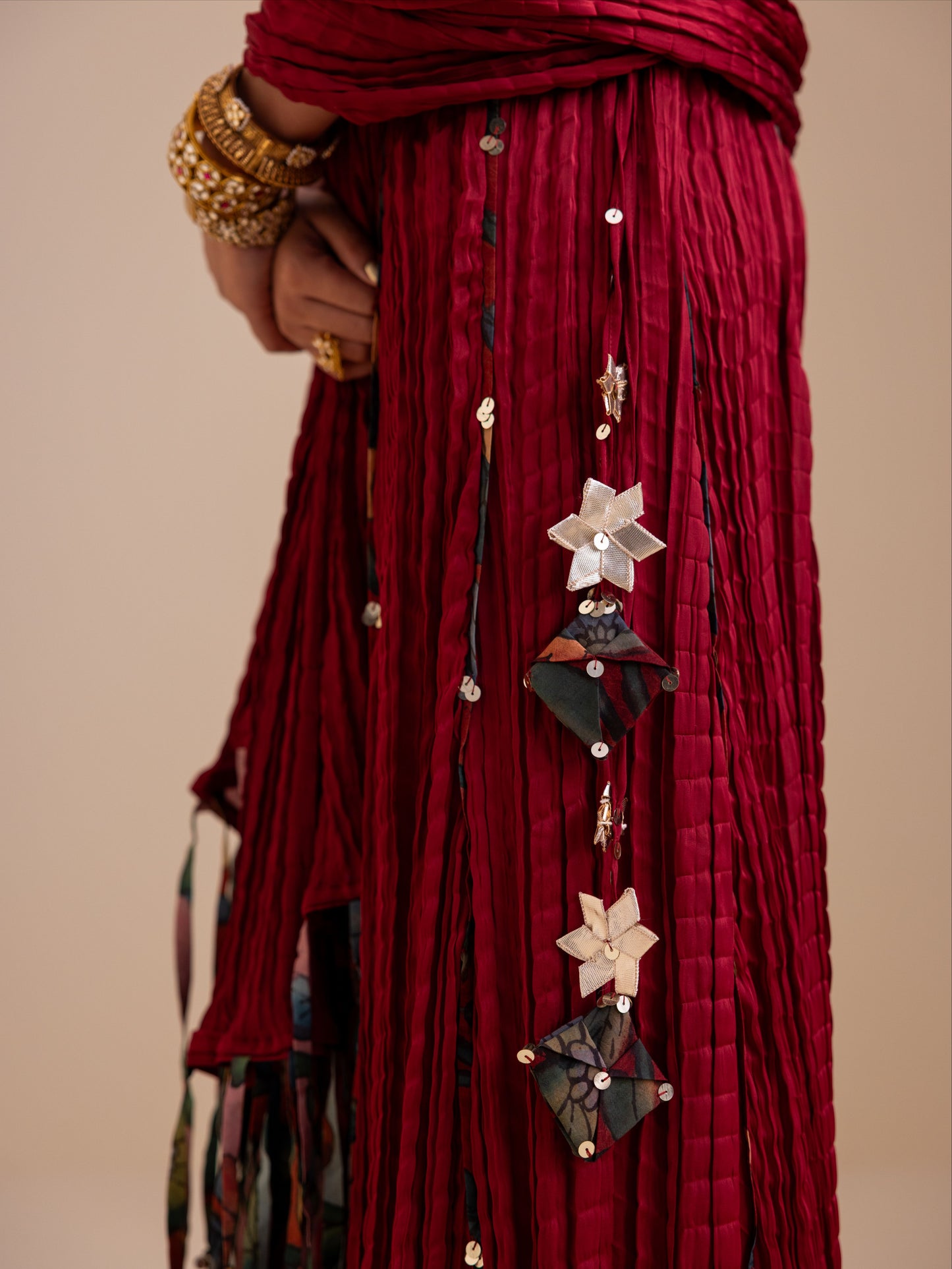Maroon Sharara Set