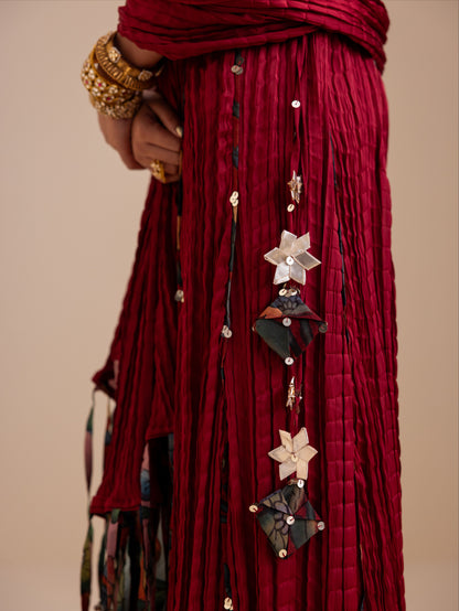 Maroon Sharara Set