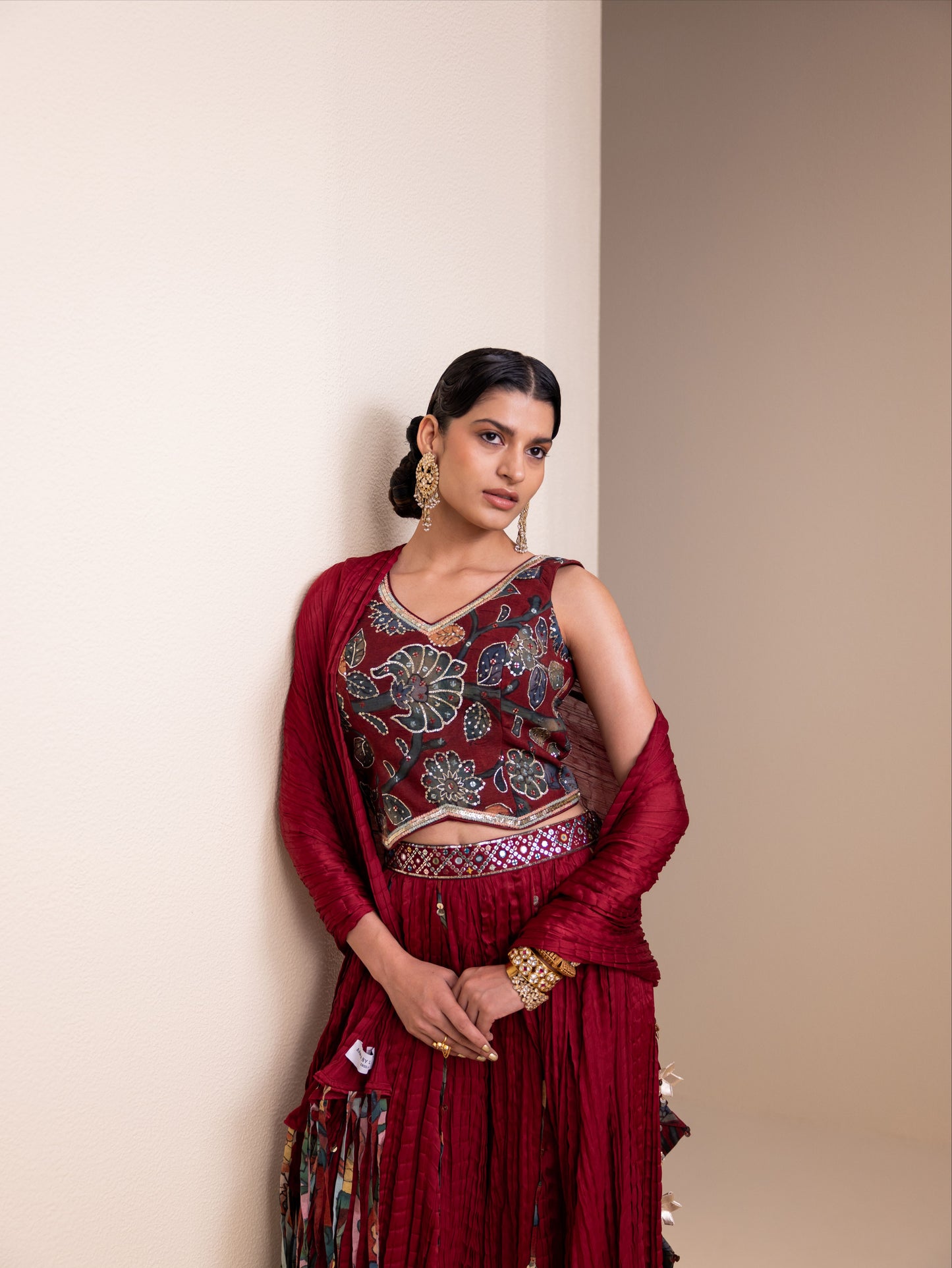 Maroon Sharara Set