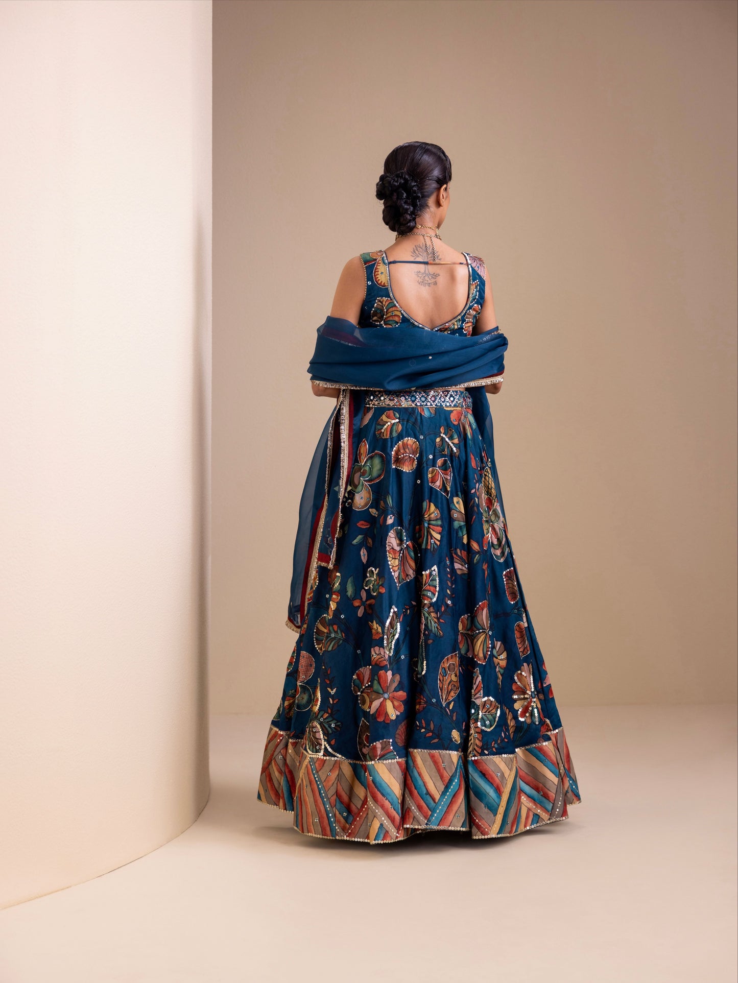 Vanaara Indigo Kalamkari Lehenga Set