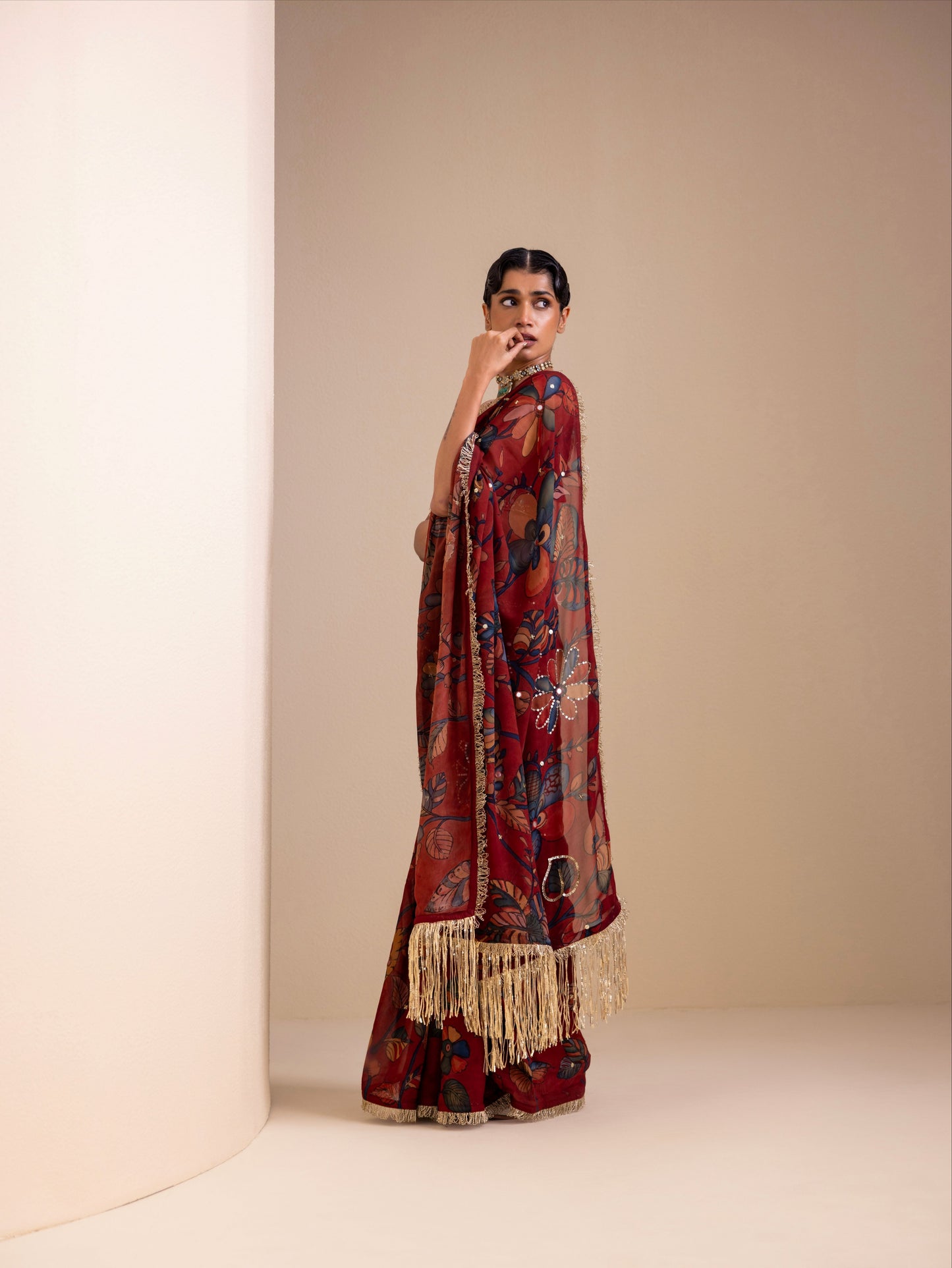 Vanaara Kalamkari Saree Set