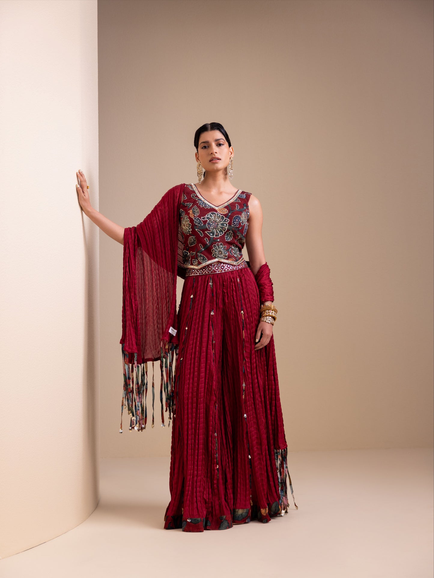 Maroon Sharara Set