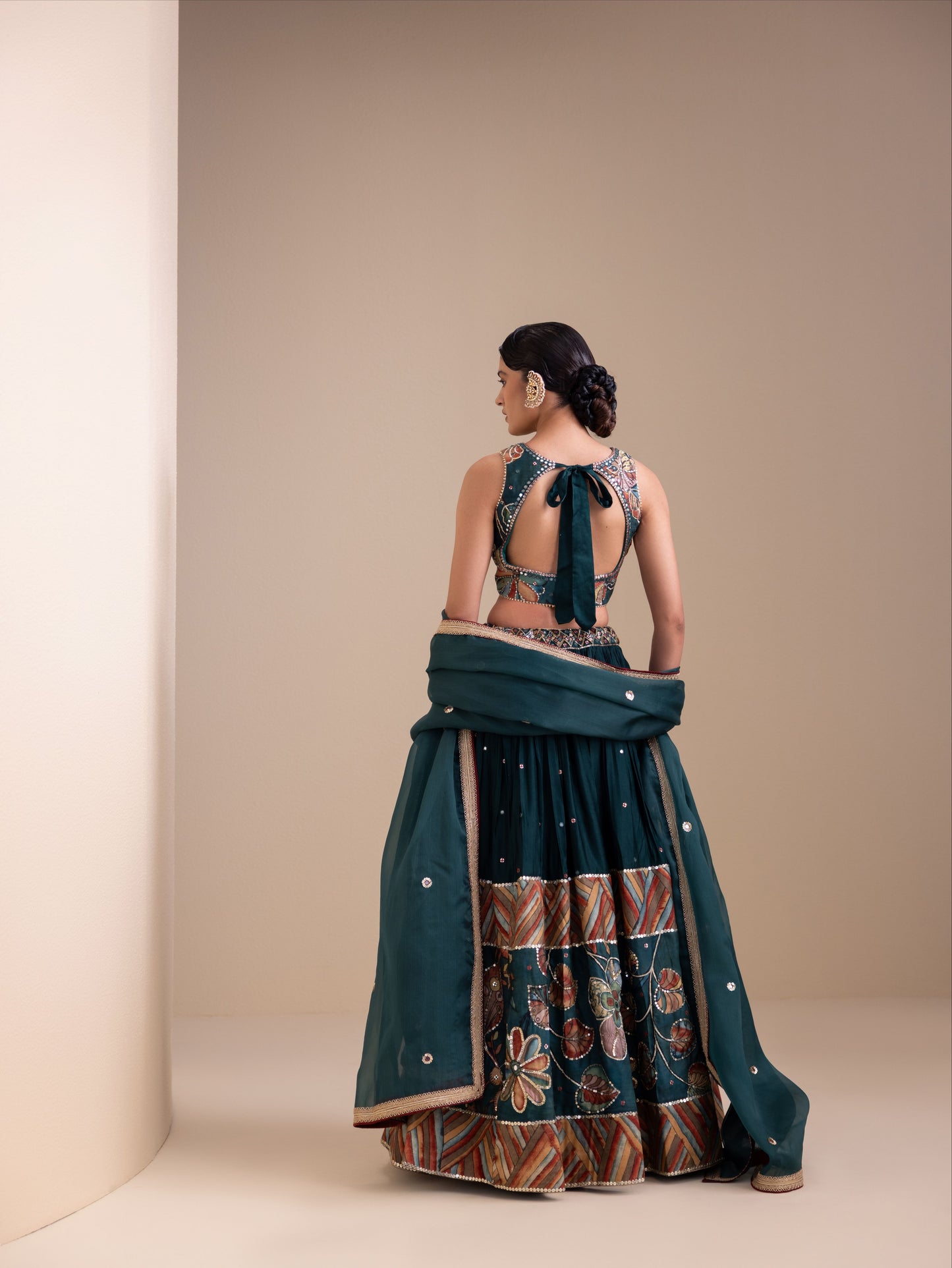 Vanaara Border Kalamkari Lehenga Set