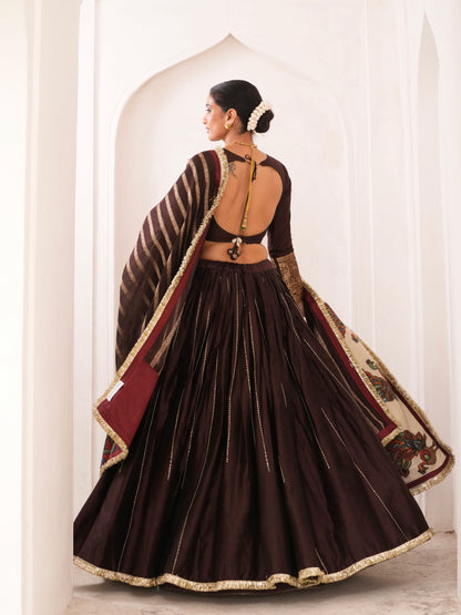 Signature Brown Lehenga Set