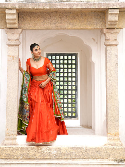 Orange Lehenga Set