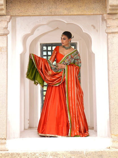 Orange Lehenga Set