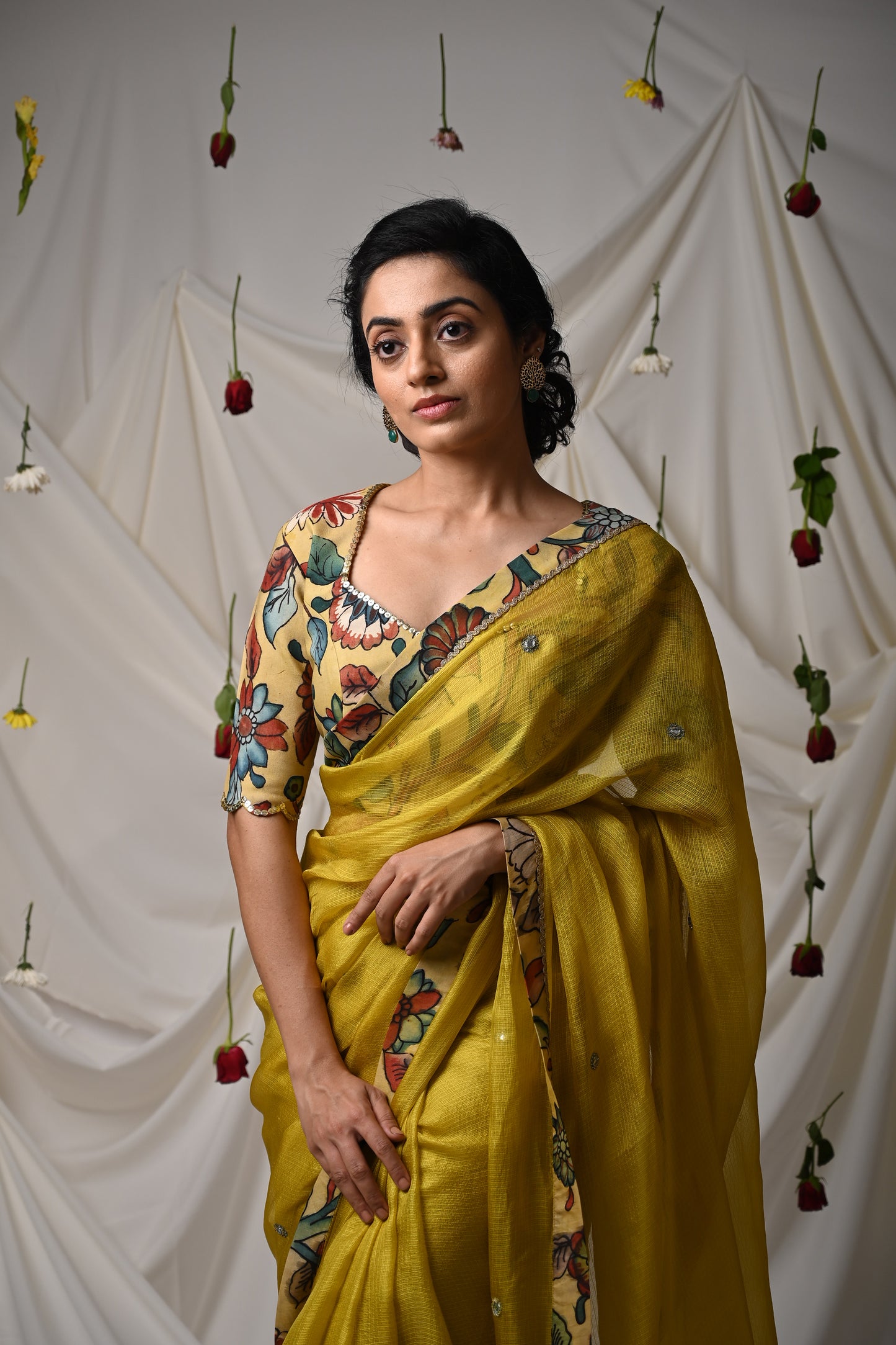 Oakre Yellow Kalamkari Blouse